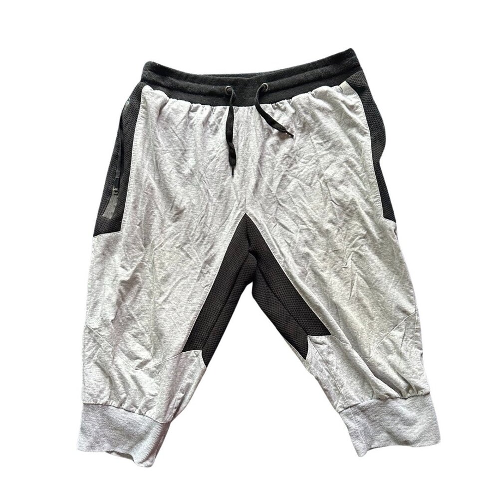 Mens Jersey joggers above calf-length grey